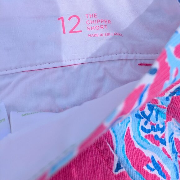 Lilly Pulitzer The Chipper Shorts Size 12 Sea Print Summer Vacation Beach Wear - Picture 4 of 5
